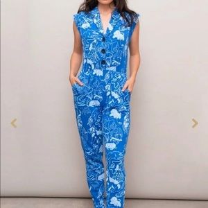 Womens Jumpsuit with Dog Pattern
